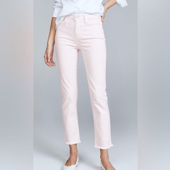 Women’s Paige Hoxton Straight Ankle Jeans Light Cream/Pink, Size 28 - Picture 3 of 12